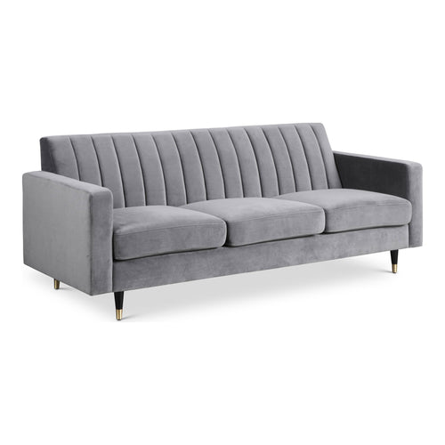 Lola 85" Velvet Upholstered Sofa in Grey