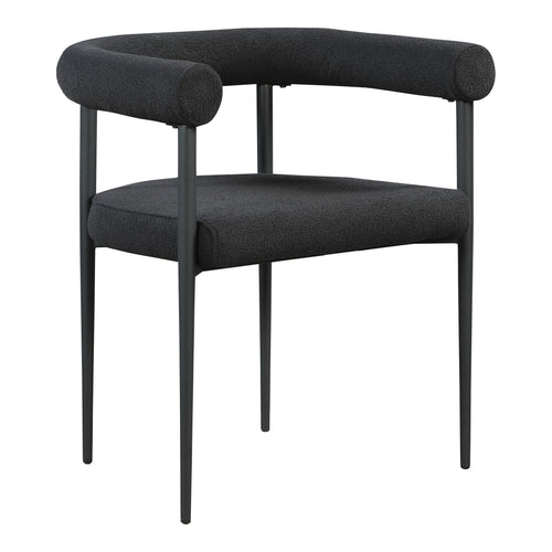 Louie Boucle Fabric Upholstered Dining Chair in Black