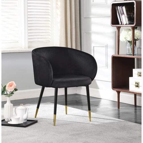 Louise Velvet Upholstered Dining Chair in Black