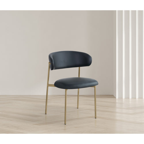 Lupita Vegan Leather Upholstered Dining Chair in Black