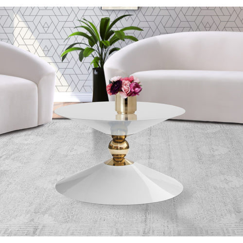 Malia Iron Coffee Table in White