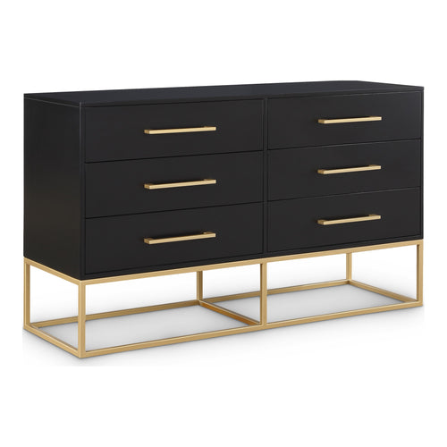 Maxine Wood Veneer And Iron Dresser in Black