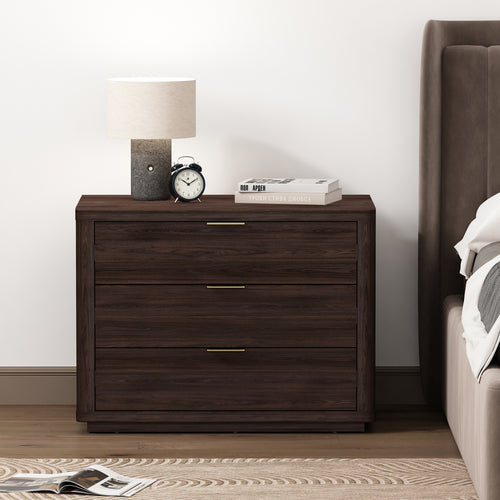 Evelyn 32" Nightstand (3-Drawer) in Brown