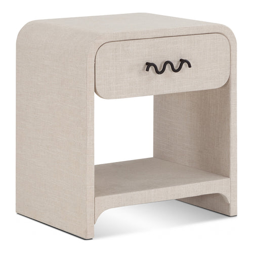 Medley Linen Textured End / Side Table in Cream