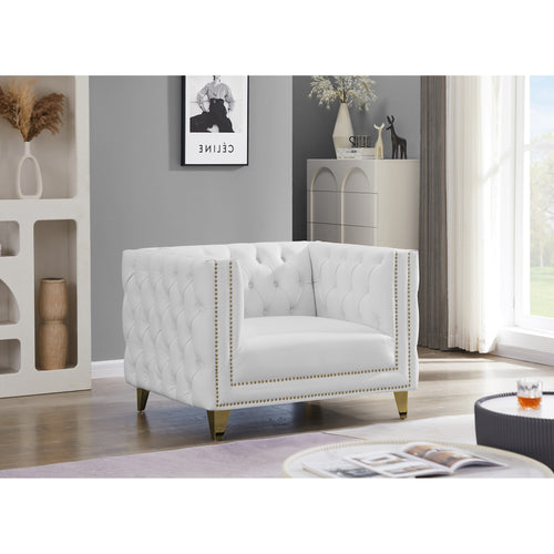Michelle Vegan Leather Upholstered Chair in White