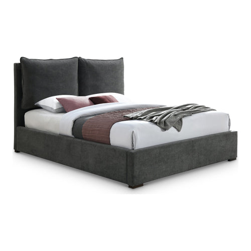 Misha Fabric Upholstered Queen Bed (3 Boxes) in Black
