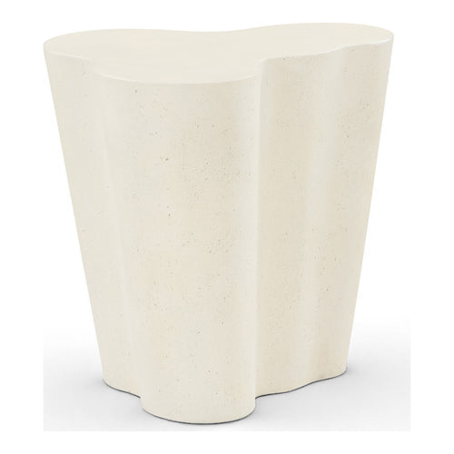 Monza Concrete And Fiberglass Indoor / Outdoor End Table in Cream