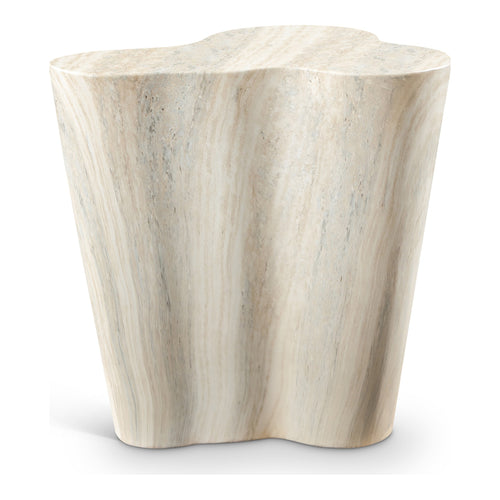 Monza Travertine Finish Concrete Indoor / Outdoor End / Side Table in Natural
