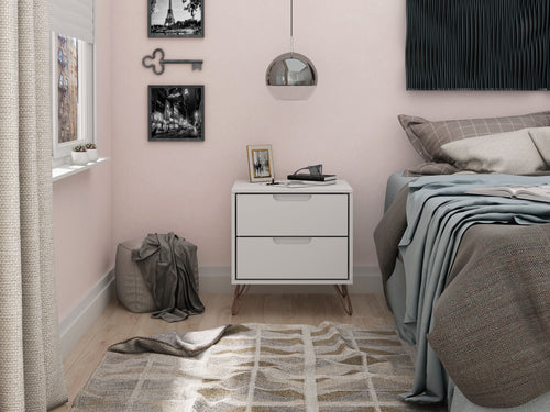 Rockefeller 20" Nightstand (2-Drawer) in White
