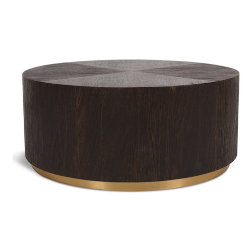 Nile Oak Wood Top And Metal Base Coffee Table in Brown