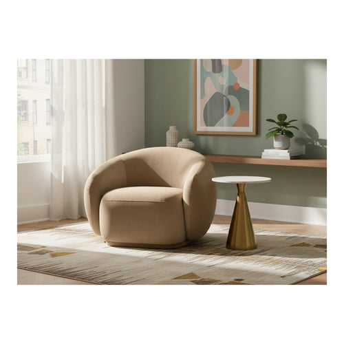 Emery Velvet Upholstered Chair in Beige