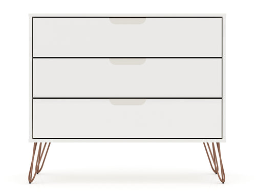 Rockefeller 35" Dresser (3-Drawer) in White