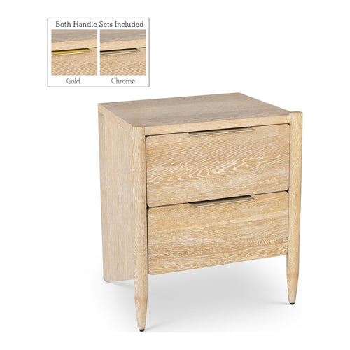 Oakwood Oak Wood Nightstand in White