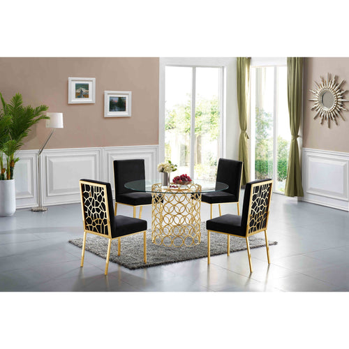 Opal Velvet Upholstered Dining Chair in Black