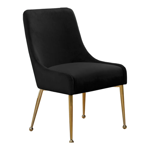 Owen Velvet Upholstered Dining Chair in Black