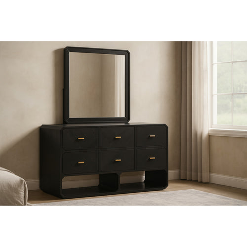 Parker Ash Veneer Frame Mirror in Black