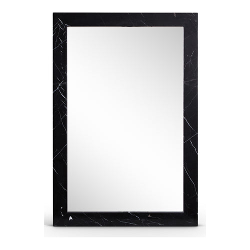 Pavia Genuine Marble Frame Mirror in Black
