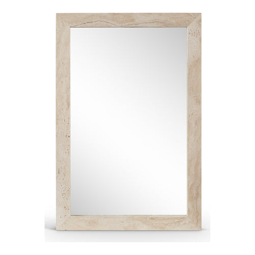 Pavia Genuine Travertine Frame Mirror in Natural