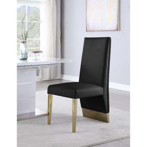 Porsha Vegan Leather Upholstered Dining Chair in Black