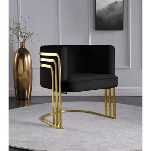 Rays Velvet Upholstered Accent Chair in Black