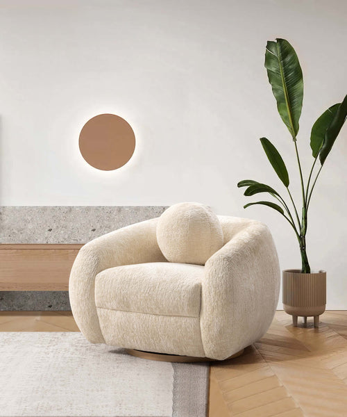 Tribeca Chenille Lounge Chair in Cream