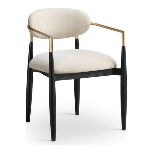 Riccio Performance Fabric Upholstered Dining Arm Chair in Beige