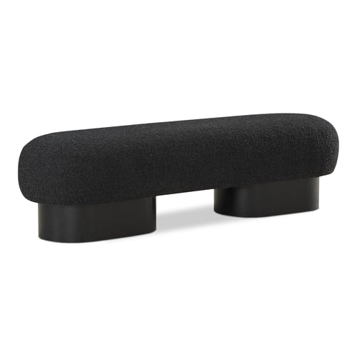 Robertson Boucle Fabric Upholstered Bench in Black
