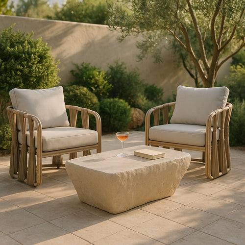 Rockford Concrete Indoor/Outdoor Coffee Table in Beige