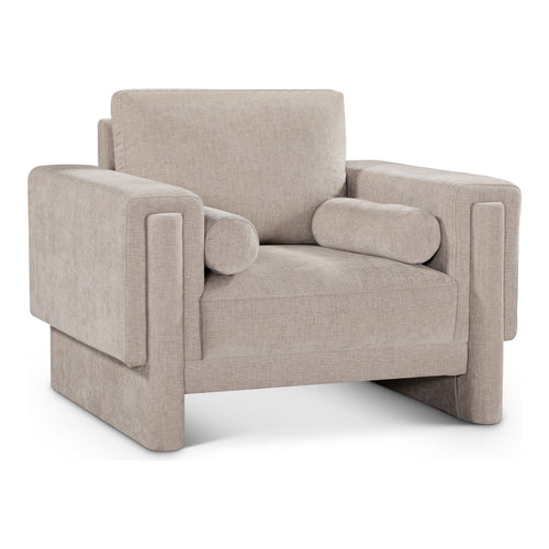 Madeline Chenille Fabric Upholstered Chair in Beige