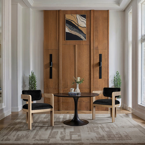 Sacha Velvet Upholstered Dining Chair in Black