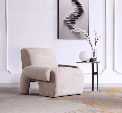 Verandah Chenille Lounge Chair in Beige