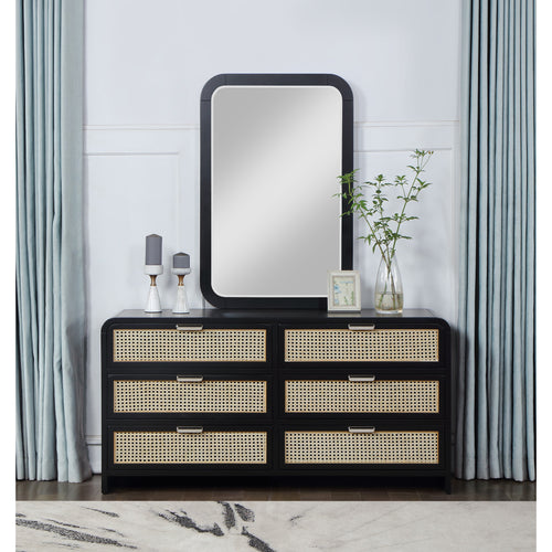 Sage Solid Wood Mirror in Black