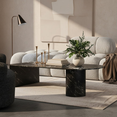 Salerno Marble Coffee Table in Black