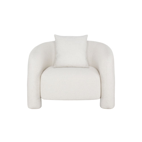 Sylvia Tweed Lounge Chair in Ivory