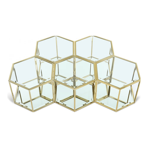Sei Glass And Steel 5pc. Modular Coffee Table in Gold