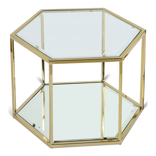 Sei Glass And Steel Coffee Table in Gold