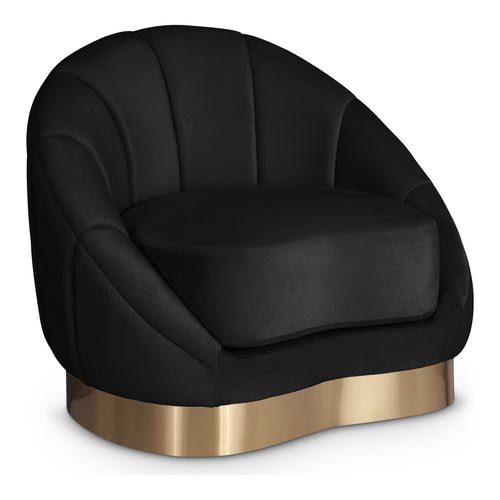 Shelly Velvet Upholstered Chair in Black
