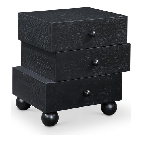 Askew Oak Veneer Nightstand in Black