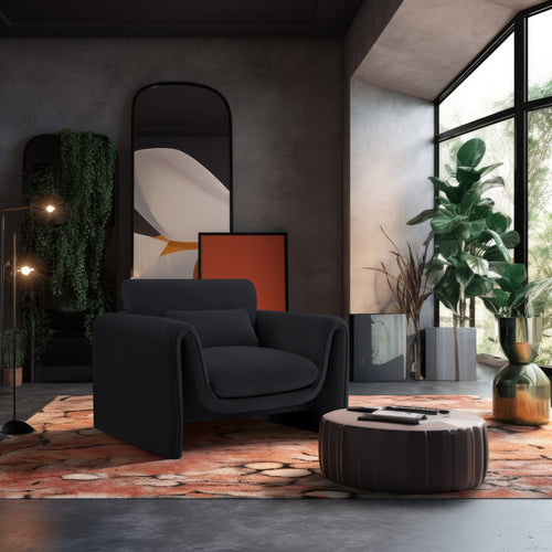 Sloan Velvet Upholstered Chair in Black
