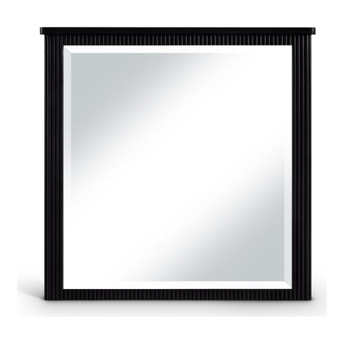 Astrid Solid Wood And Oak Veneer Mirror in Black