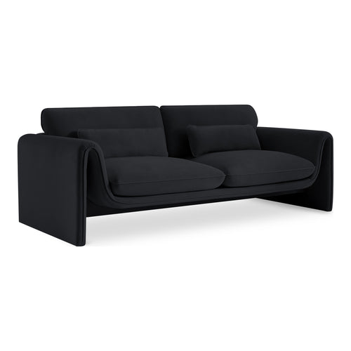 Sloan 86" Velvet Upholstered Sofa in Black