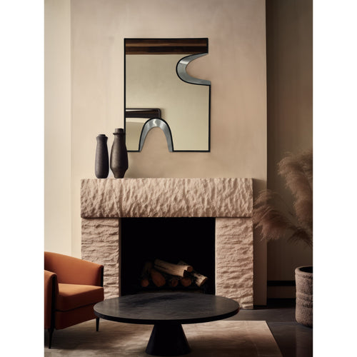 Soleil Silver Accent Mirror in Black
