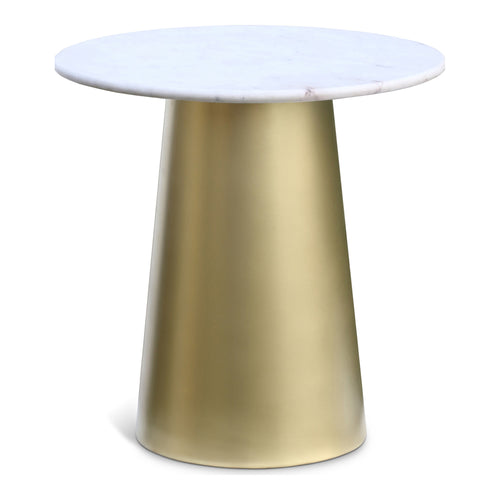 Sorrento Marble Top And Metal Base End / Side Table in Gold