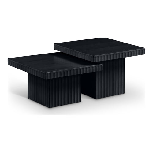 Spencer Solid Wood And Oak Veneer 2pc. Coffee Table in Black