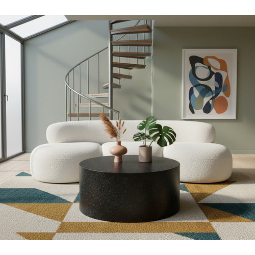 Terrazzo Iron Coffee Table in Black