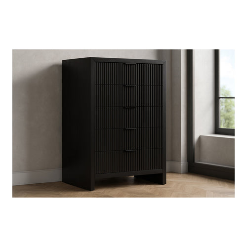 Fairfax Solid Wood And Oak Veneer Chest in Black