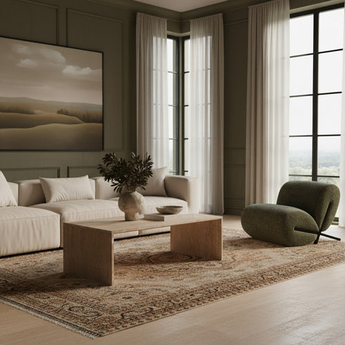 Vernazza Travertine Coffee Table in Natural