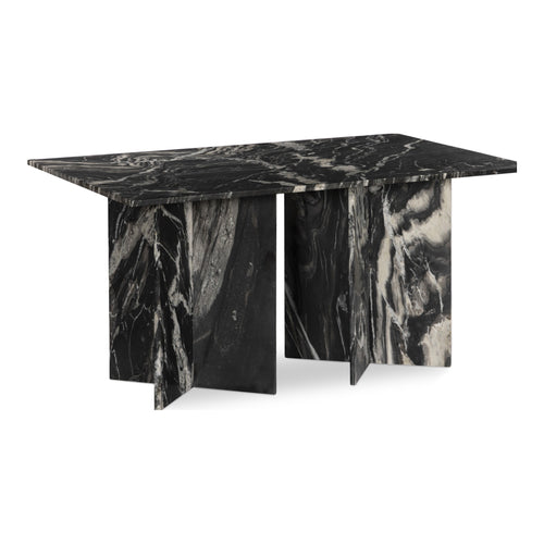 Verona 78" Marble Dining Table (3 Boxes) in Black