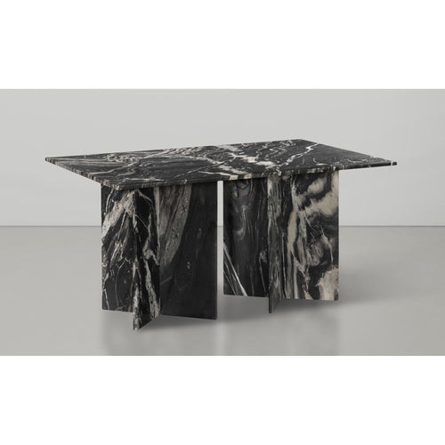 Verona 78" Marble Dining Table (3 Boxes) in Black