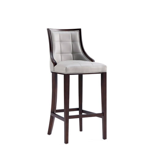 Fifth Avenue Wood Upholstered Barstool in Light Gray